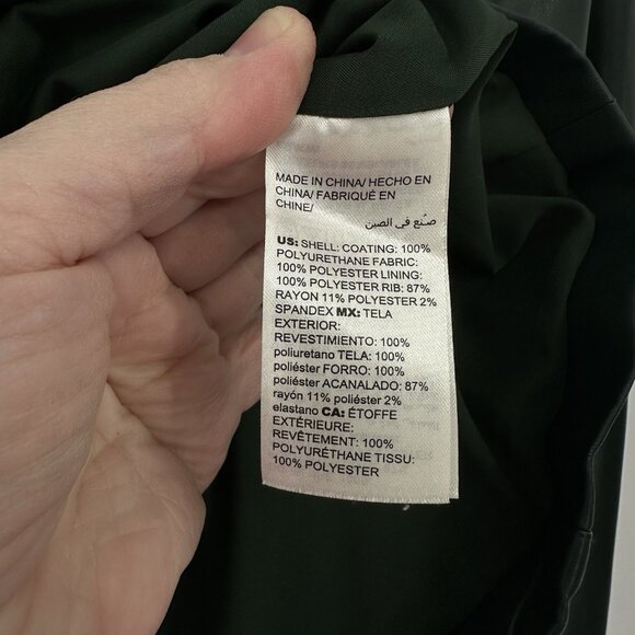 Chico's Jackets & Blazers - CHICOS faux leather jacket blazer forest green US LARGE 2 12/14 zip up pockets